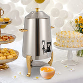 Stainless Steel Thermal Coffee Carafe Airpot Dispenser 13 L W/ Fuel Tray+Handles